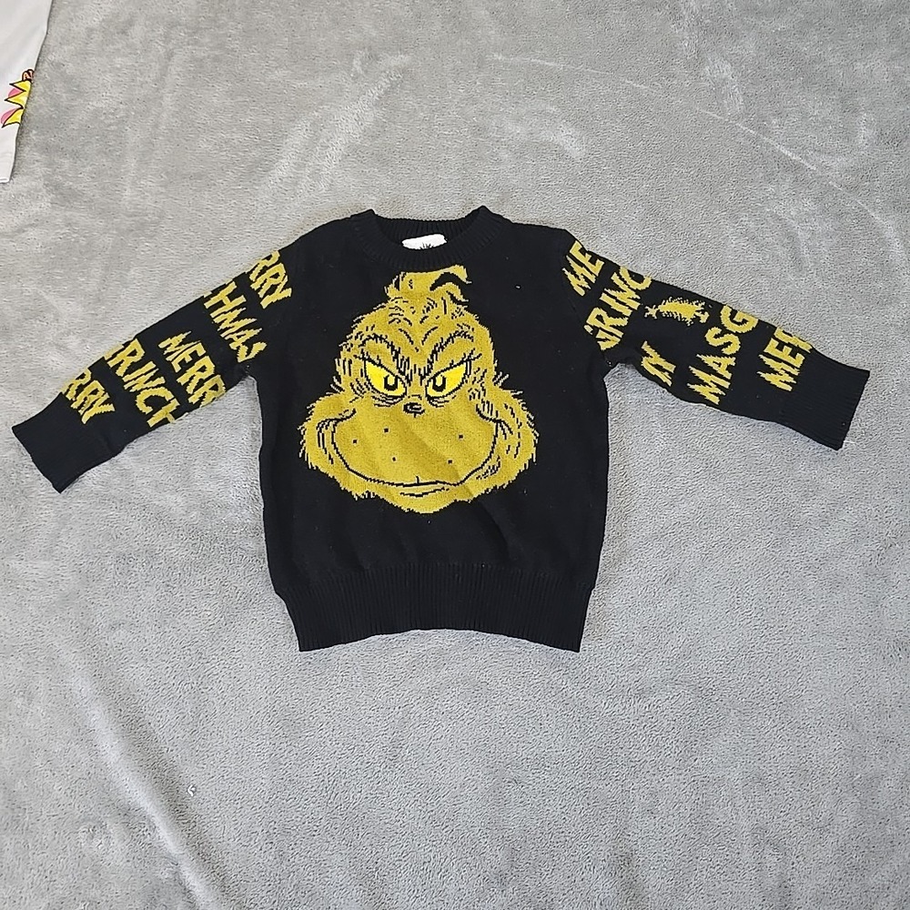 Grinch Sweater Toddler 18M Black Crewneck Christmas‎ Warm Cozy Fall Winter